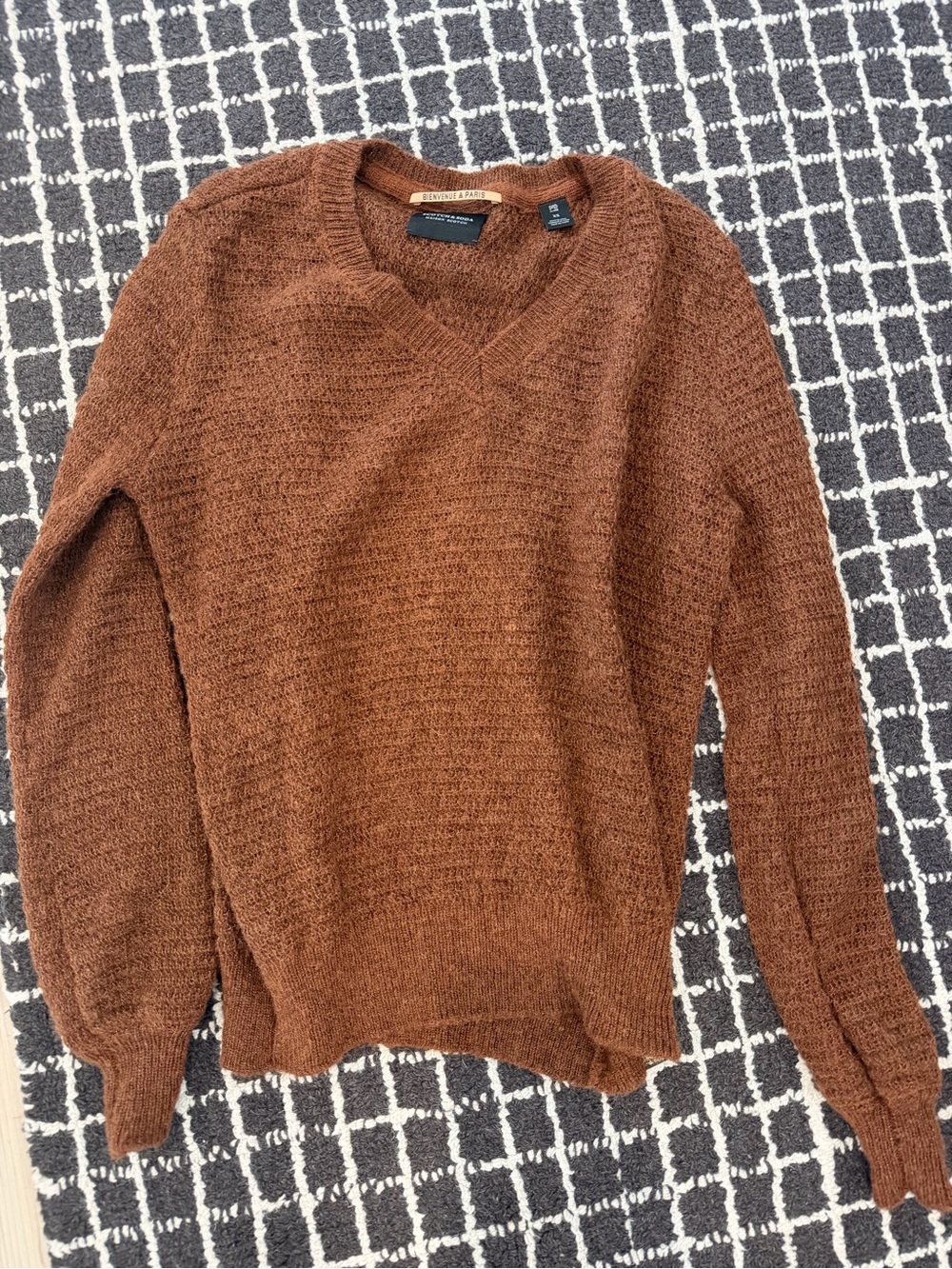 Scotch & Soda Rust Brown V-Neck Sweater